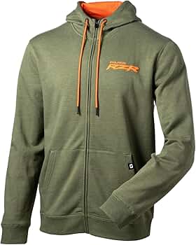 Polaris Off Road Mens RZR Logo Full Zip Hoodie - 2864725,Olive,S